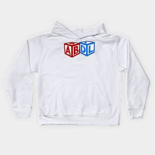 ABDL - Letter blocks blue Kids Hoodie